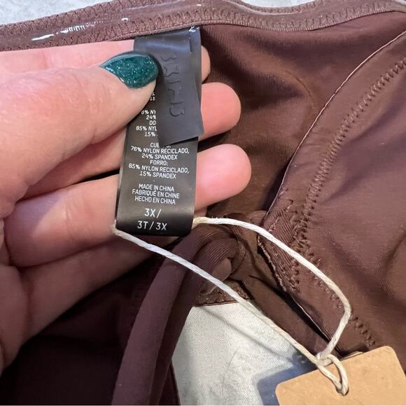NWT Skims Long Sleeve‎ Bikini Top Only Cocoa 3X Swim Brown - Picture 5 of 5